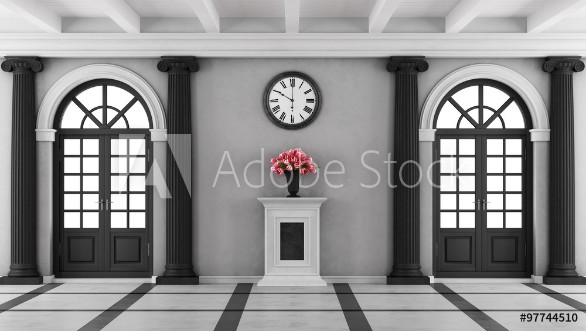 Picture of Black and white luxury home entrance